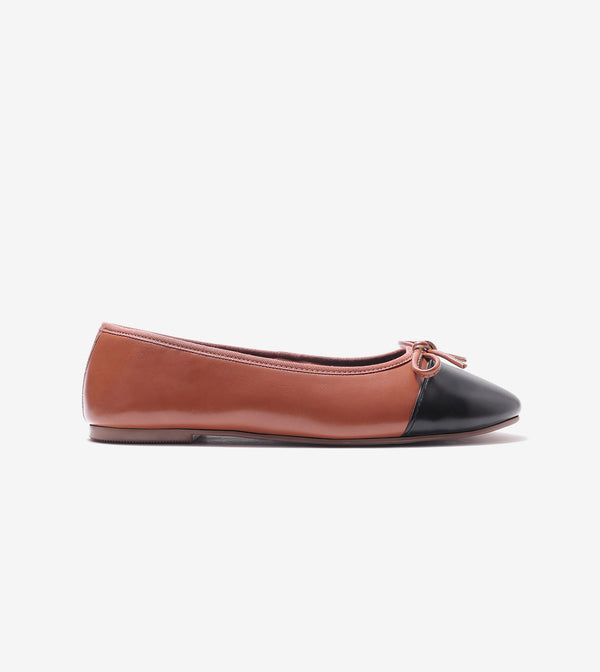 Classic Bow Detail Ballet Flats - Tan