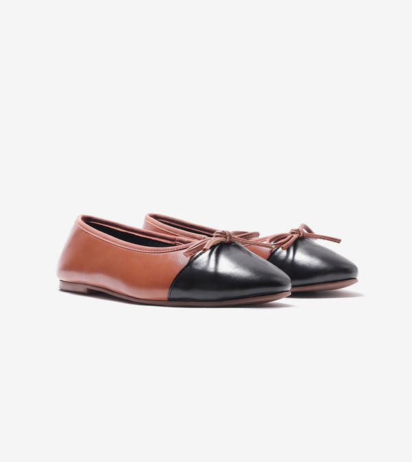 Classic Bow Detail Ballet Flats - Tan