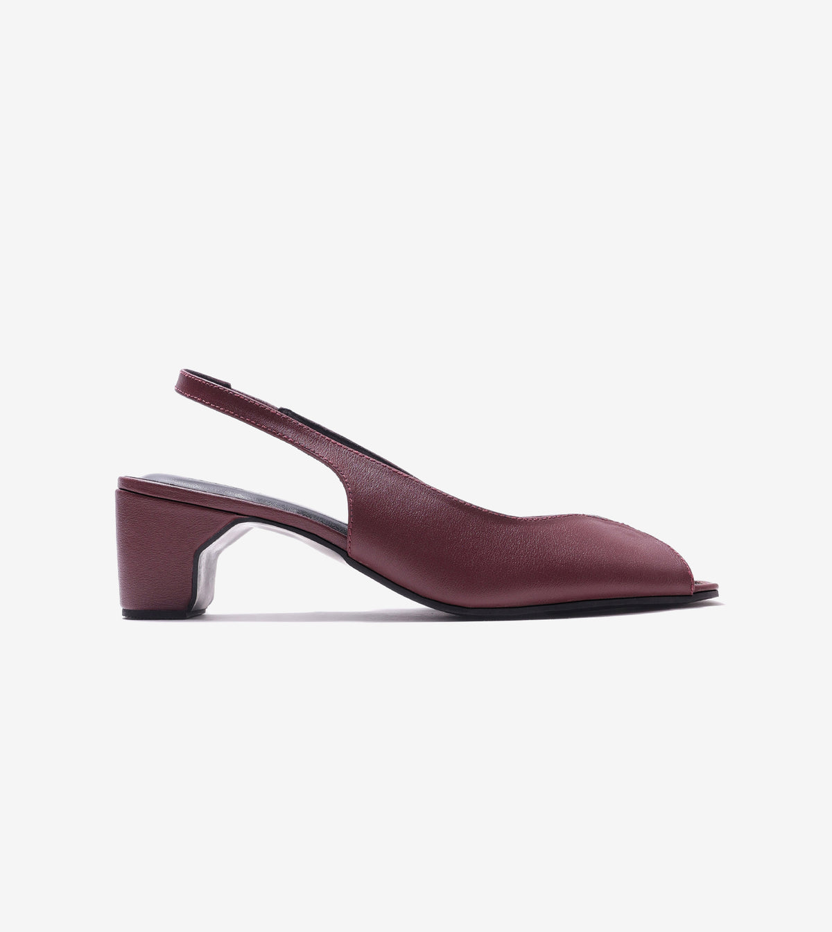 Sculpted Slingback Heels - Maroon