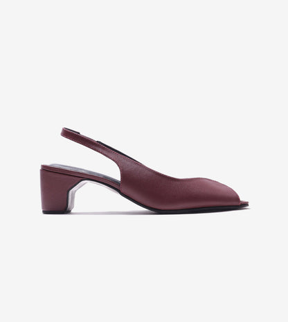 Sculpted Slingback Heels - Maroon