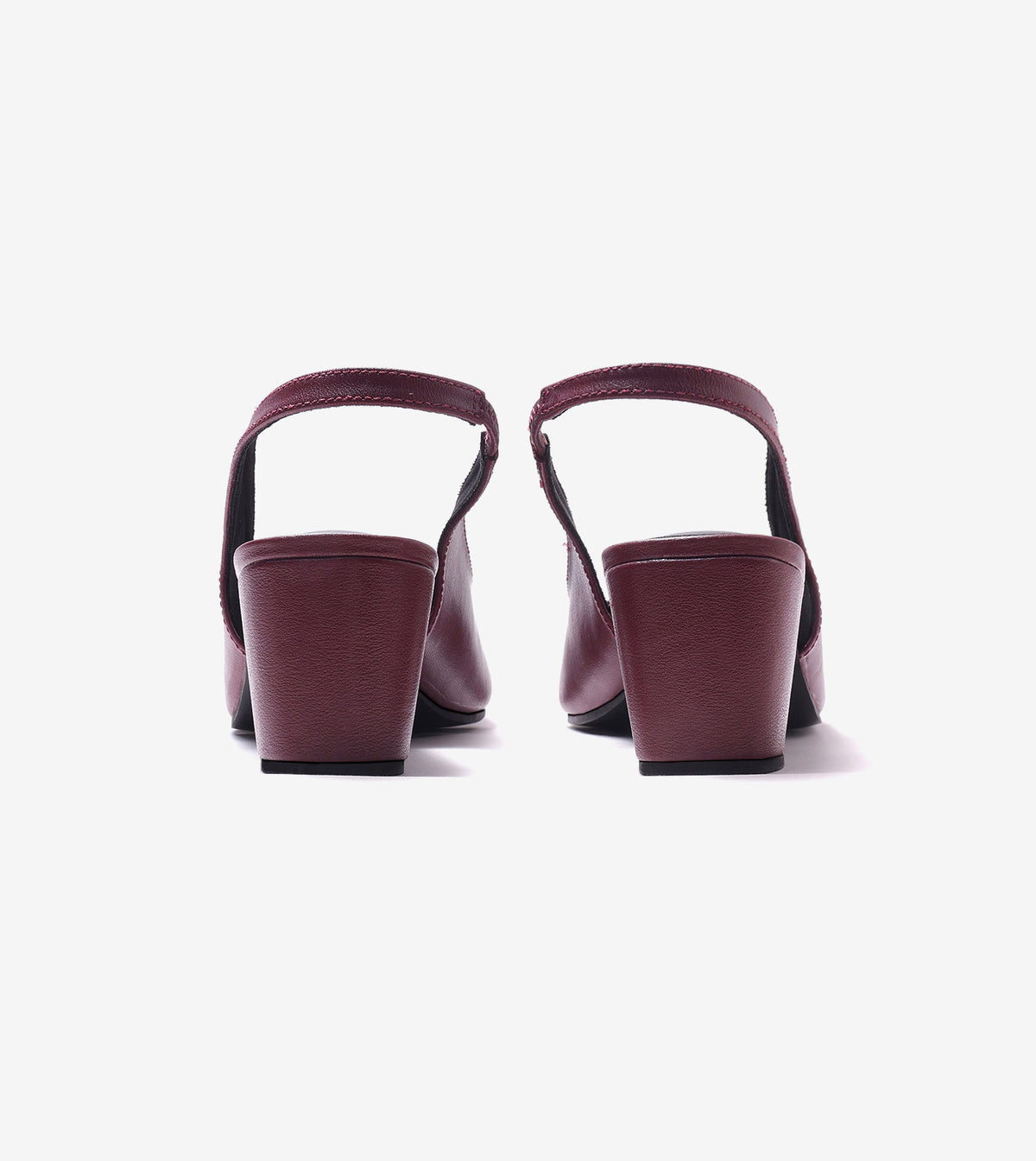 Sculpted Slingback Heels - Maroon