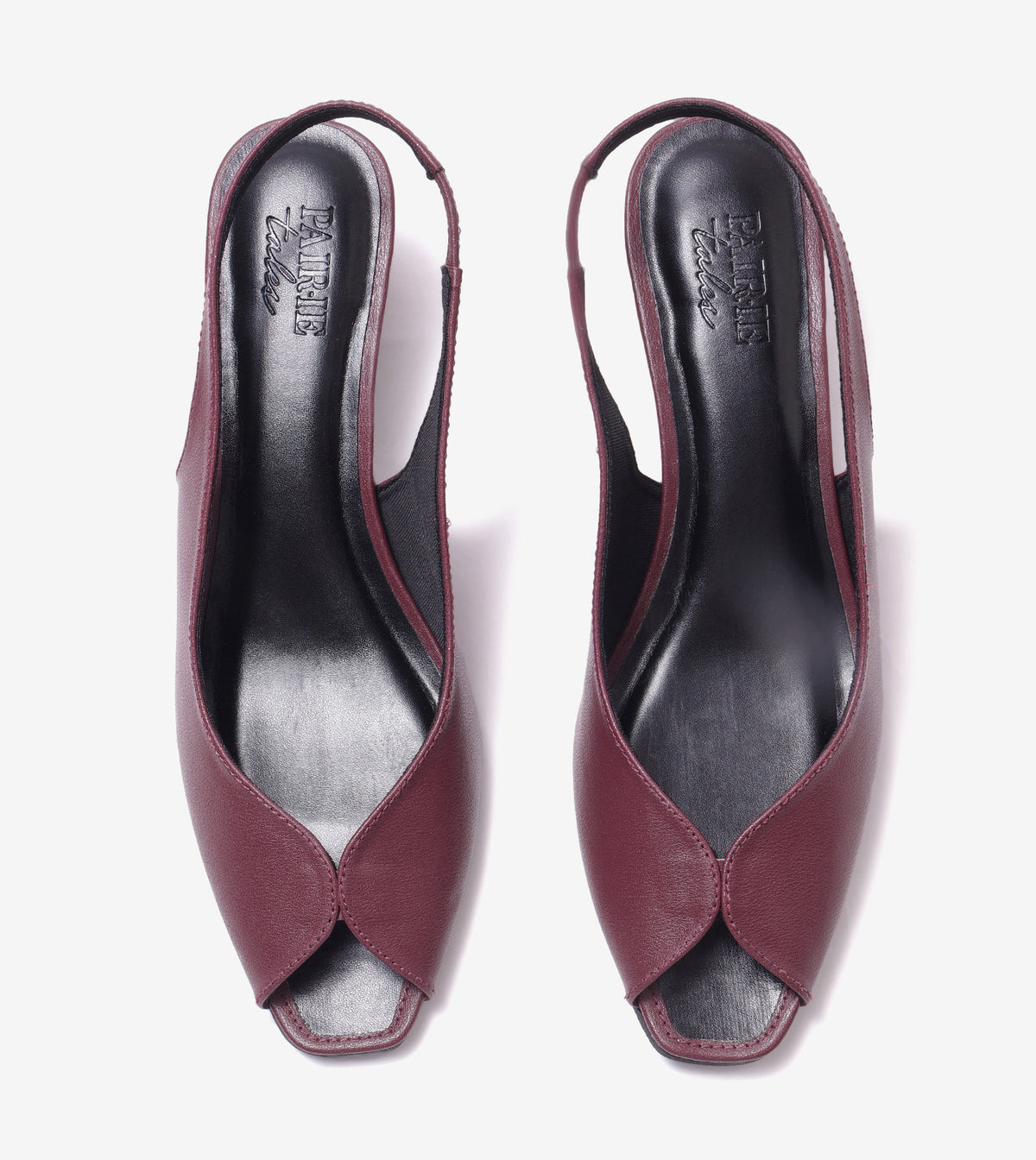 Sculpted Slingback Heels - Maroon