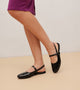 Patent Slingback Mary Janes Flat - Black