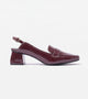 Loafer Slingback Block Heels - Wine
