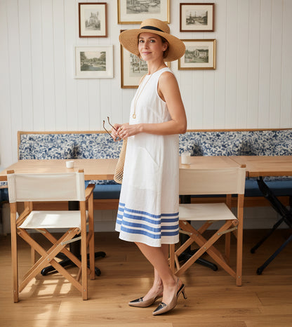 Chain - Embellished Slingback Pumps - Beige