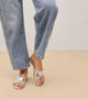 Metallic Wavy Flat Sandals - Silver