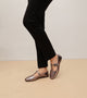 T-Strap Metallic Mary Janes Flats - Gunmetal