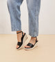 Ankle Strap Espadrille Wedges - Black