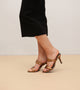 Two Strap Stiletto-Heel Sandals - Antique Gold