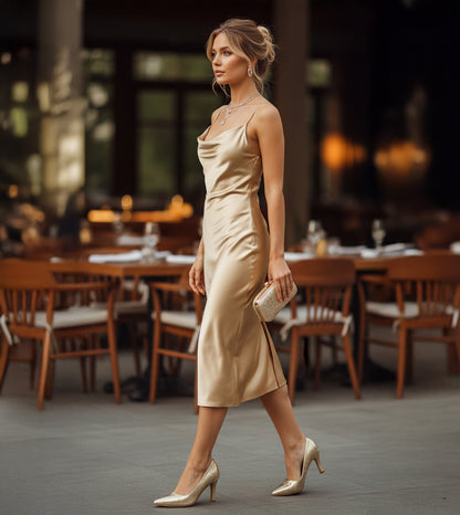 Crackled Metallic Pumps - Gold