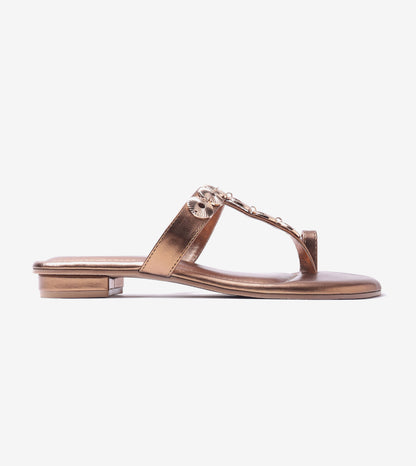 Ornate Chain Wedge Sandals - Antique