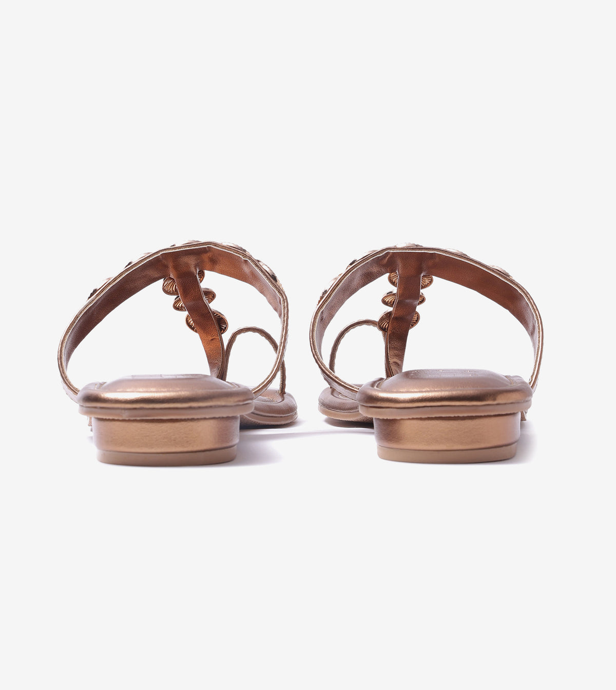 Ornate Chain Wedge Sandals - Antique