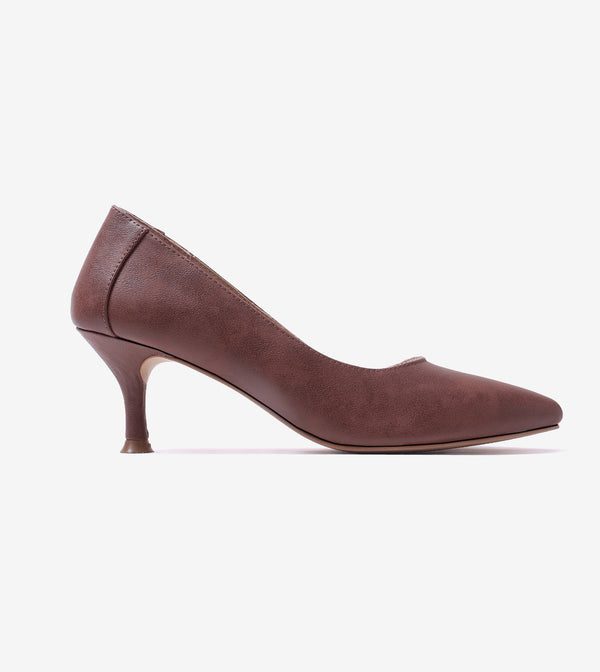 Classic Pointed-Toe Pumps - Dark Brown