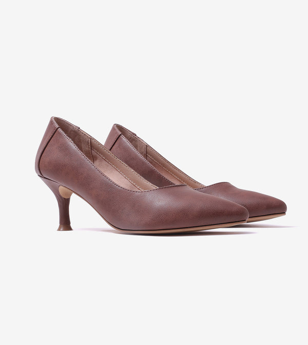 Classic Pointed-Toe Pumps - Dark Brown