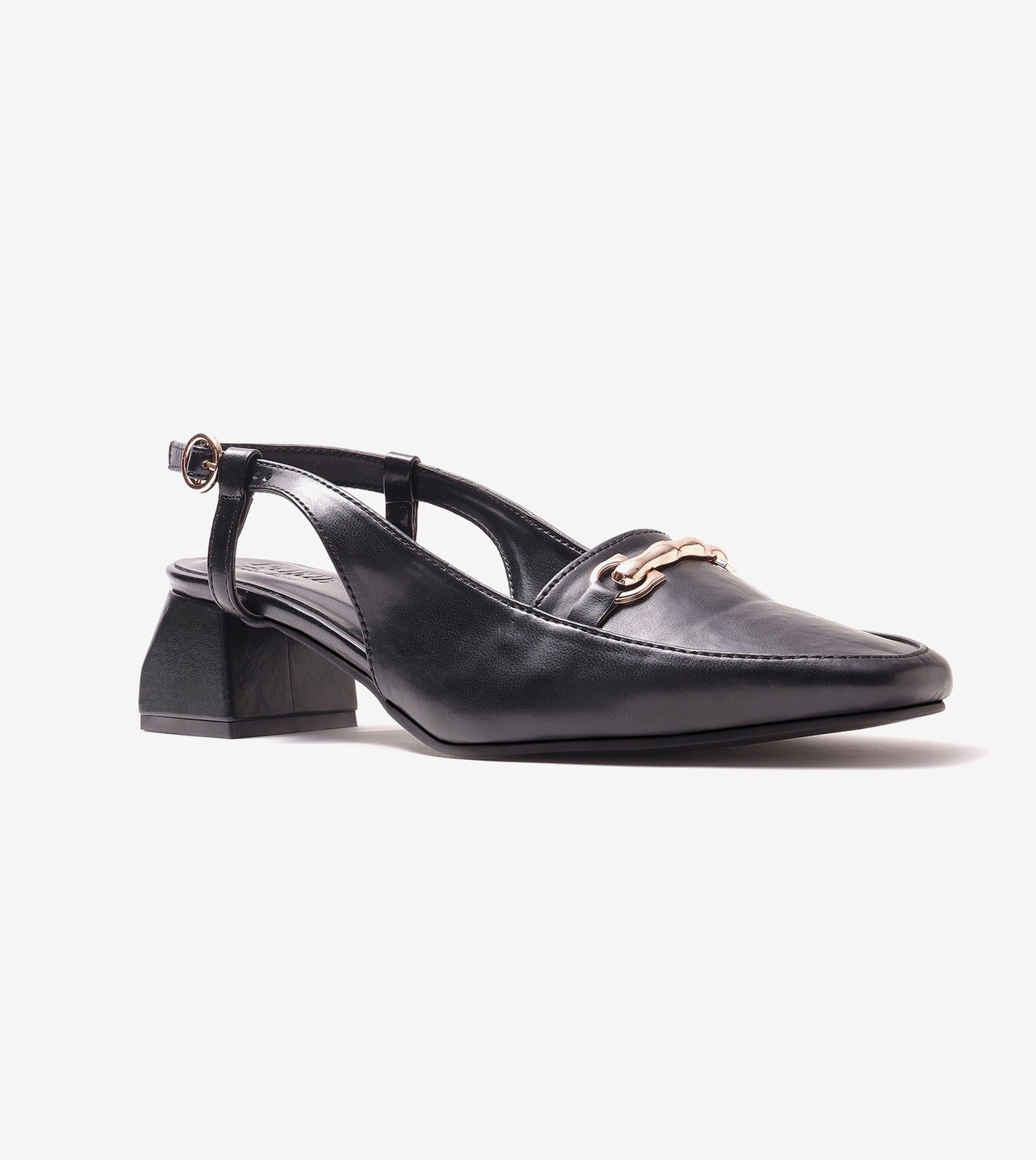 Classic Detail Slingback Heels - Black