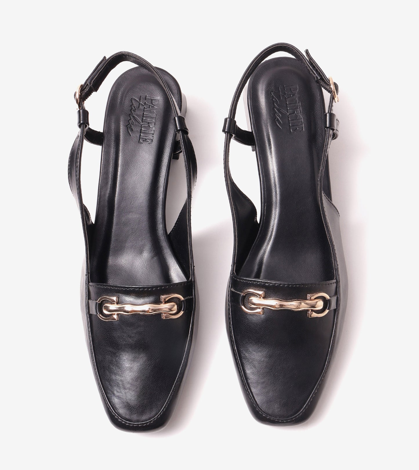Classic Detail Slingback Heels - Black