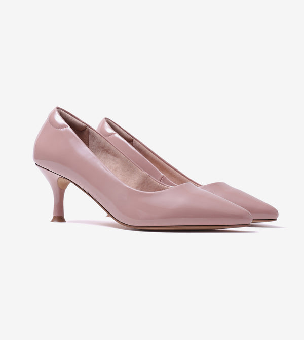 Classic Pointed-Toe Pumps - Nude Pink
