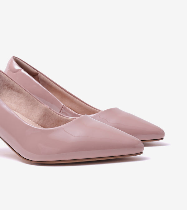 Classic Pointed-Toe Pumps - Nude Pink
