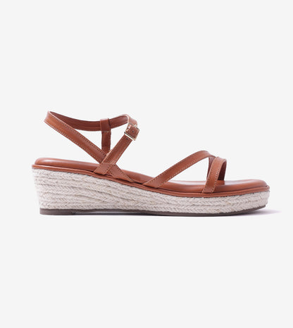 Sculpted Strap Espadrille Sandals - Tan