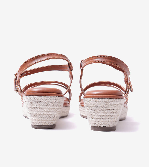 Sculpted Strap Espadrille Sandals - Tan