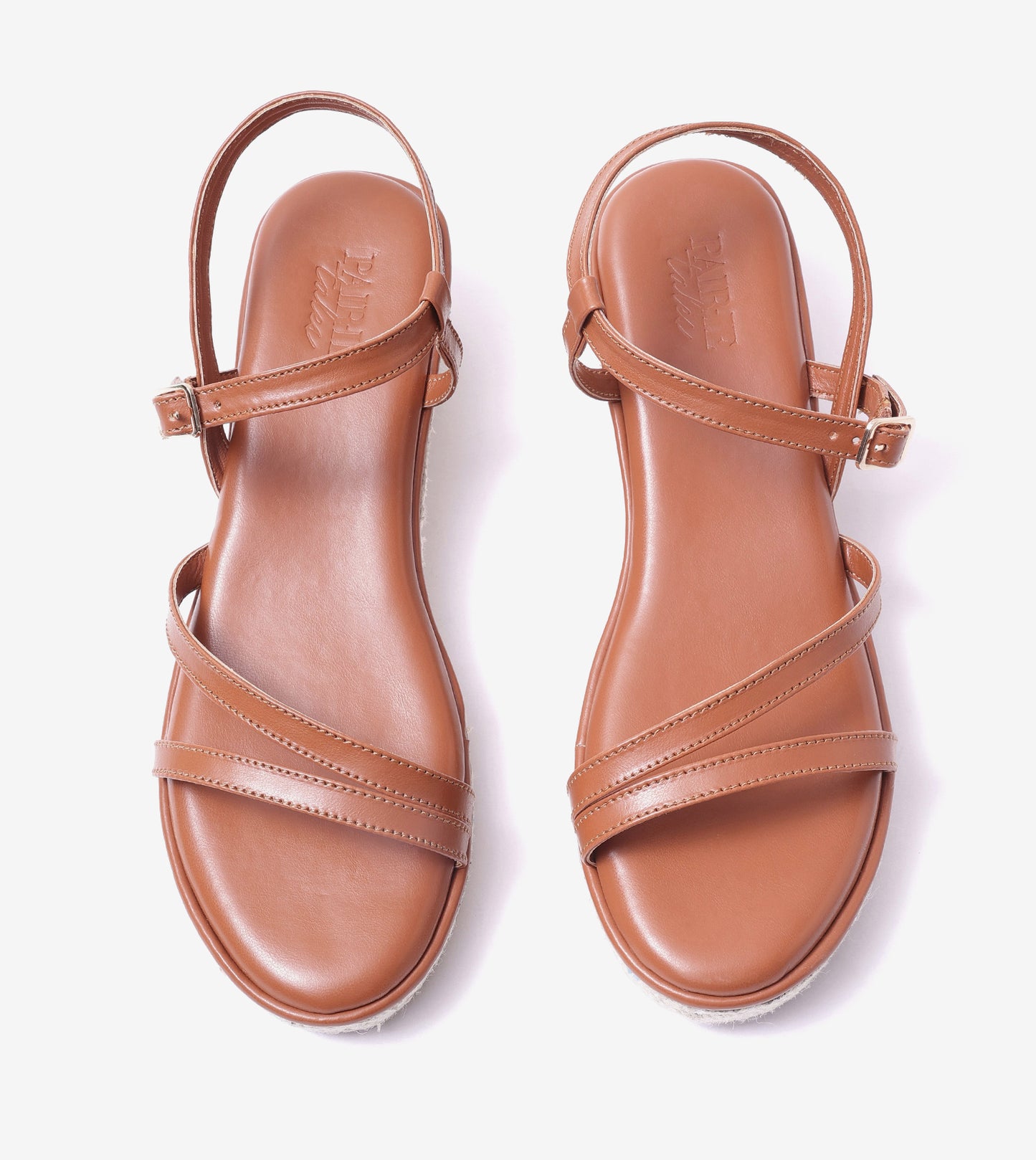 Sculpted Strap Espadrille Sandals - Tan