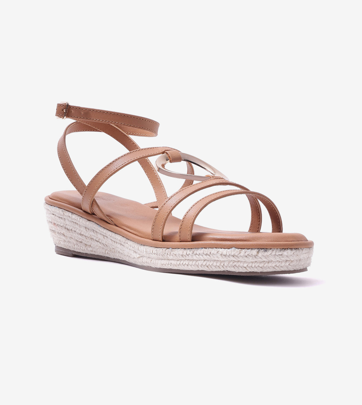 Embellished Ring Detail Espadrille - Dark Beige