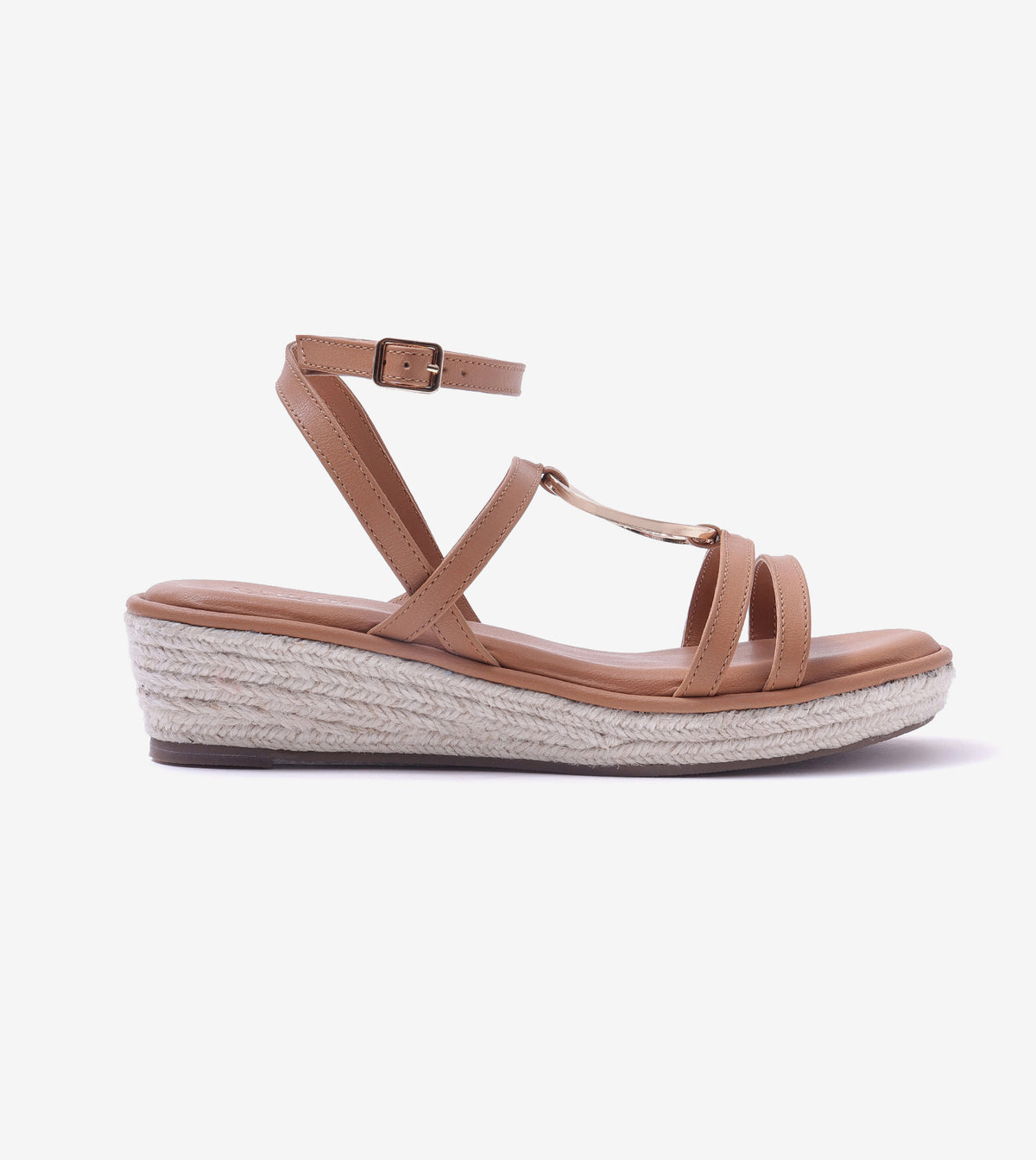Embellished Ring Detail Espadrille - Dark Beige
