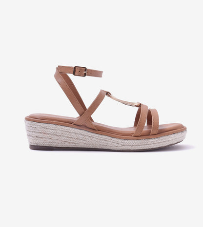Embellished Ring Detail Espadrille - Dark Beige
