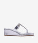 Ornate Chain Wedge Sandals - Silver