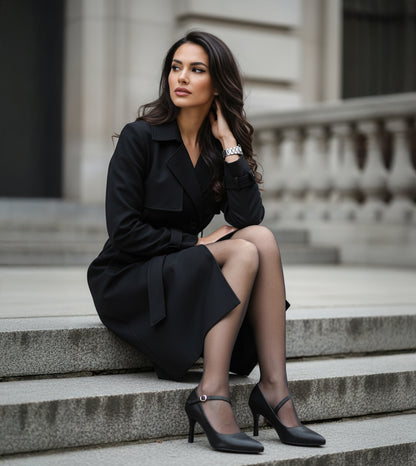 Asymmetric Textured Snake-Print Strappy Heeled Pumps - Black