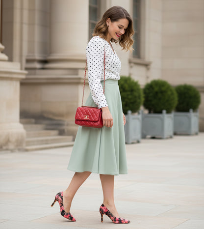 Floral Printed Pumps - Pink