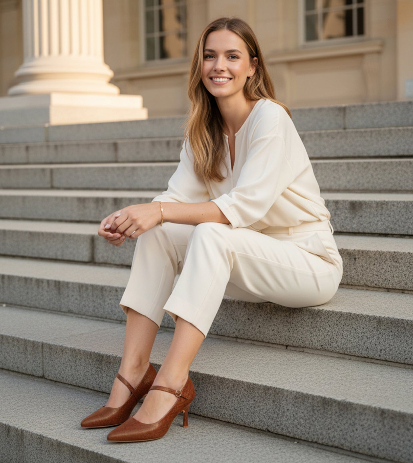 Asymmetric Textured Snake-Print Strappy Heeled Pumps - Brown