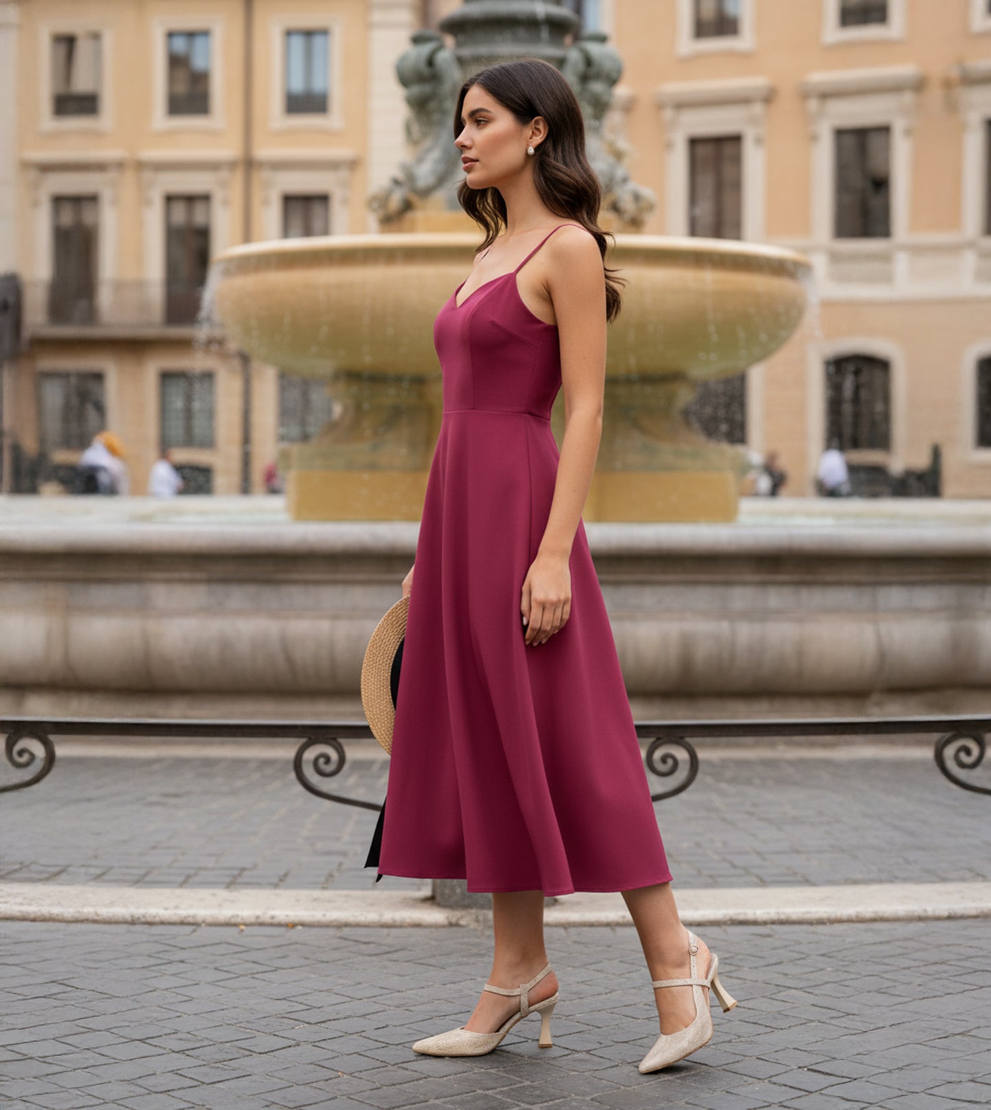 Snake Print Pointed Toe Slingback Pumps - Grey