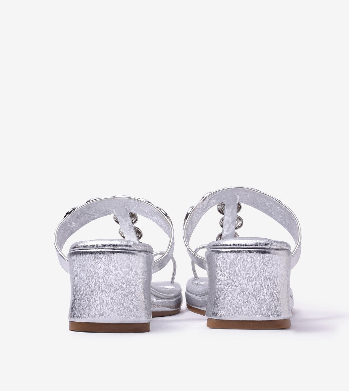Ornate Chain Wedge Sandals - Silver