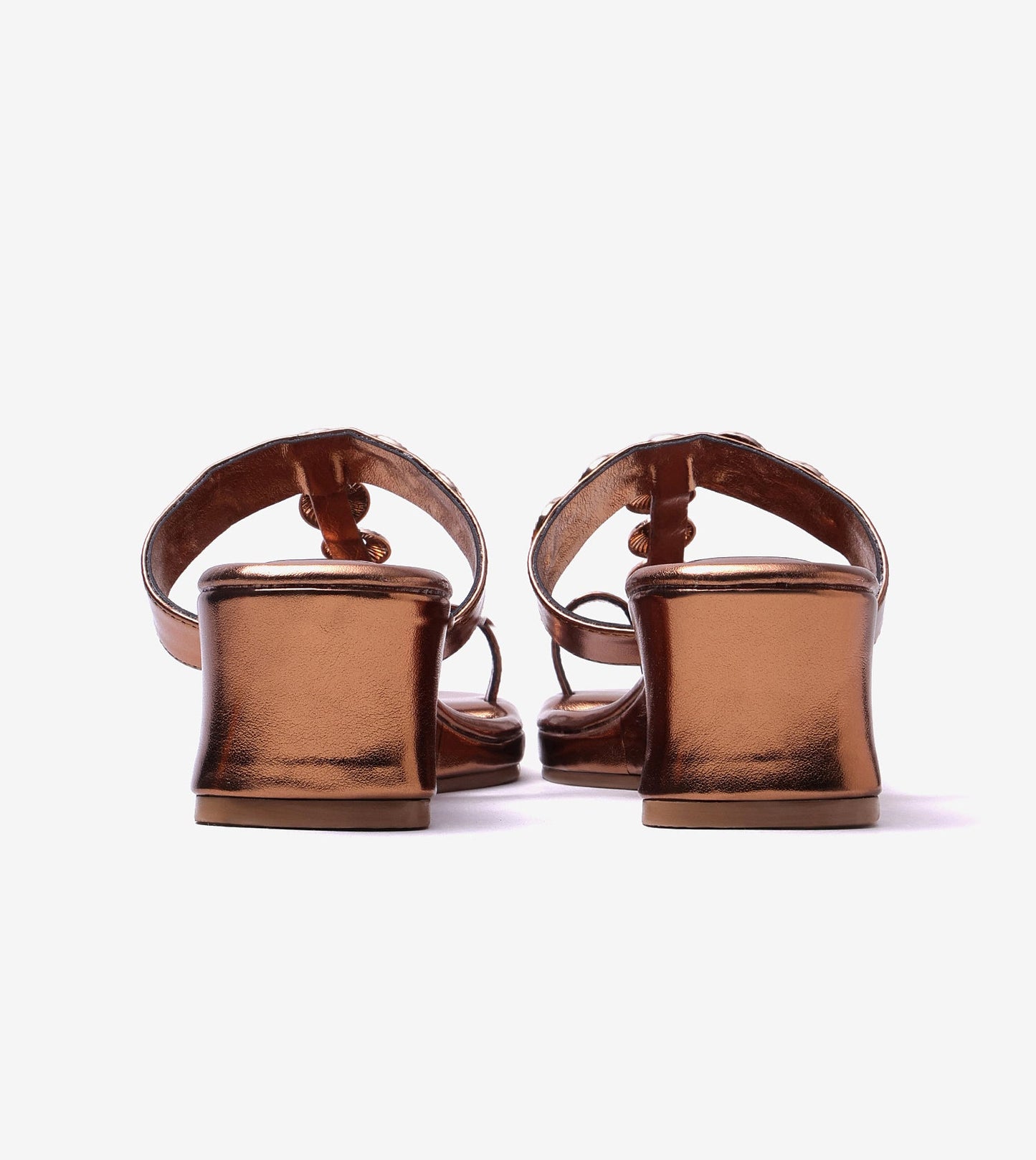 Ornate Chain Wedge Sandals - Antique