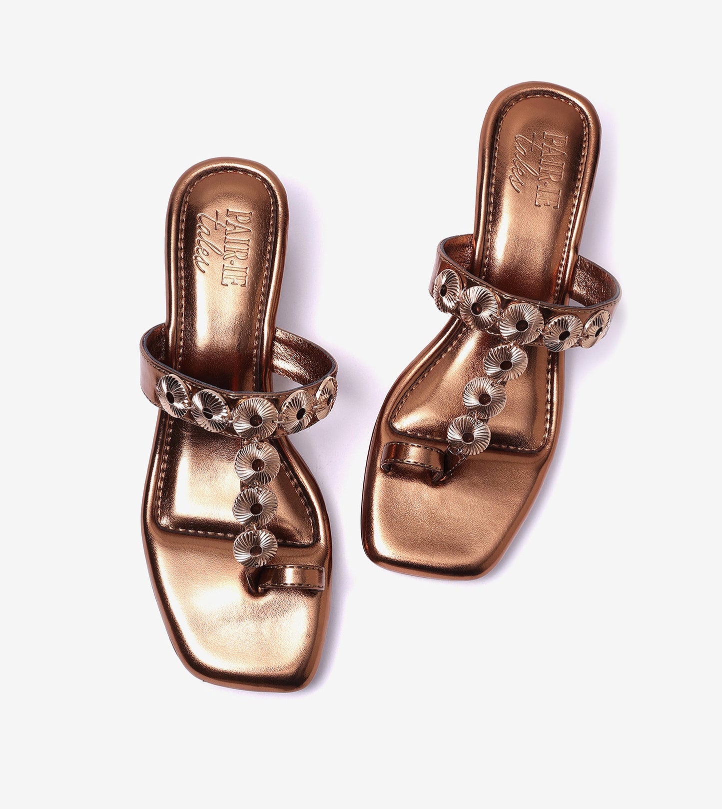 Ornate Chain Wedge Sandals - Antique