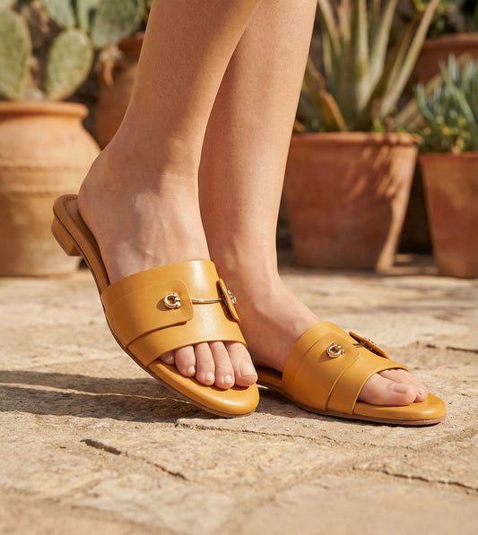 Minimal Muse Slip-On Flats - Mustard