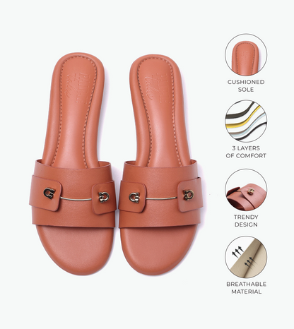 Minimal Muse Slip-On Flats - Tan