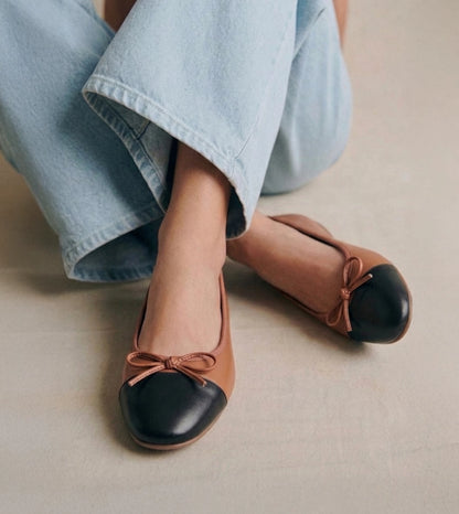 Classic Bow Detail Ballet Flats - Tan
