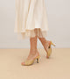 Laser Cutwork Stiletto Mules - Yellow
