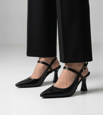 Slingback Pointed Toe Pumps – Elegant Black Heels for Her – PairieTales