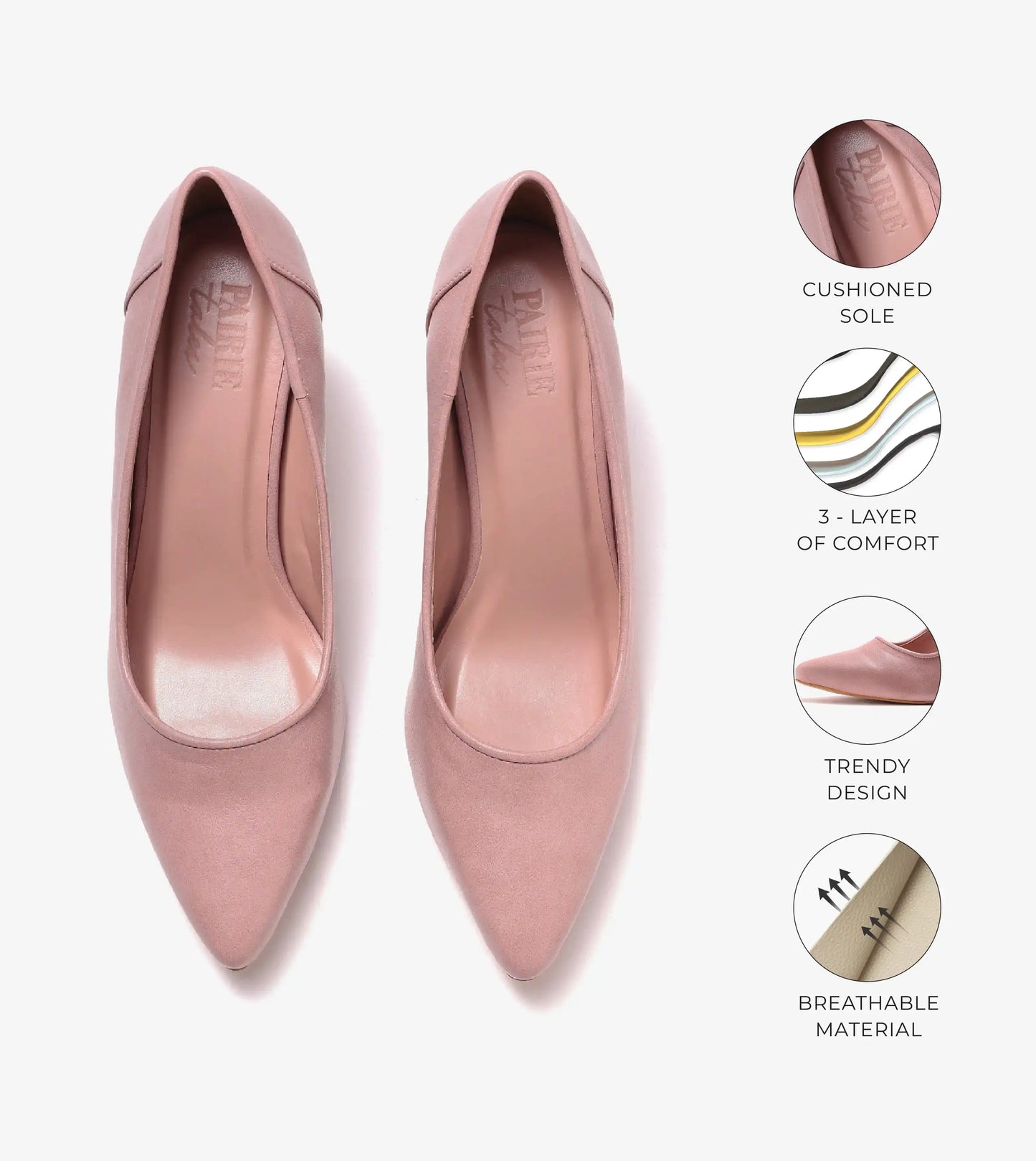 Matt Pointed Toe Pumps - Nude Pink