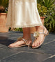 Floral Flats Sandal - Gold