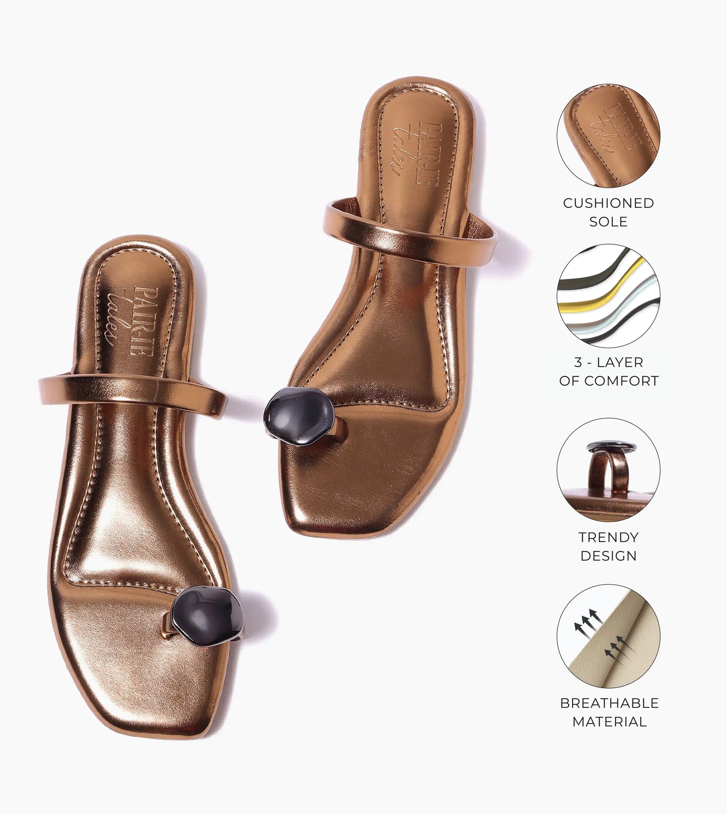 Metallic Toe Ring Flat - Antique Gold