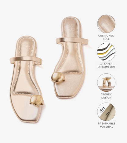 Metallic Toe Ring Flat - Light Gold