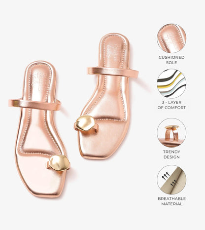 Metallic Toe Ring Flat - Rose Gold