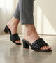 Braided Statement Block-Heel Mules - Black