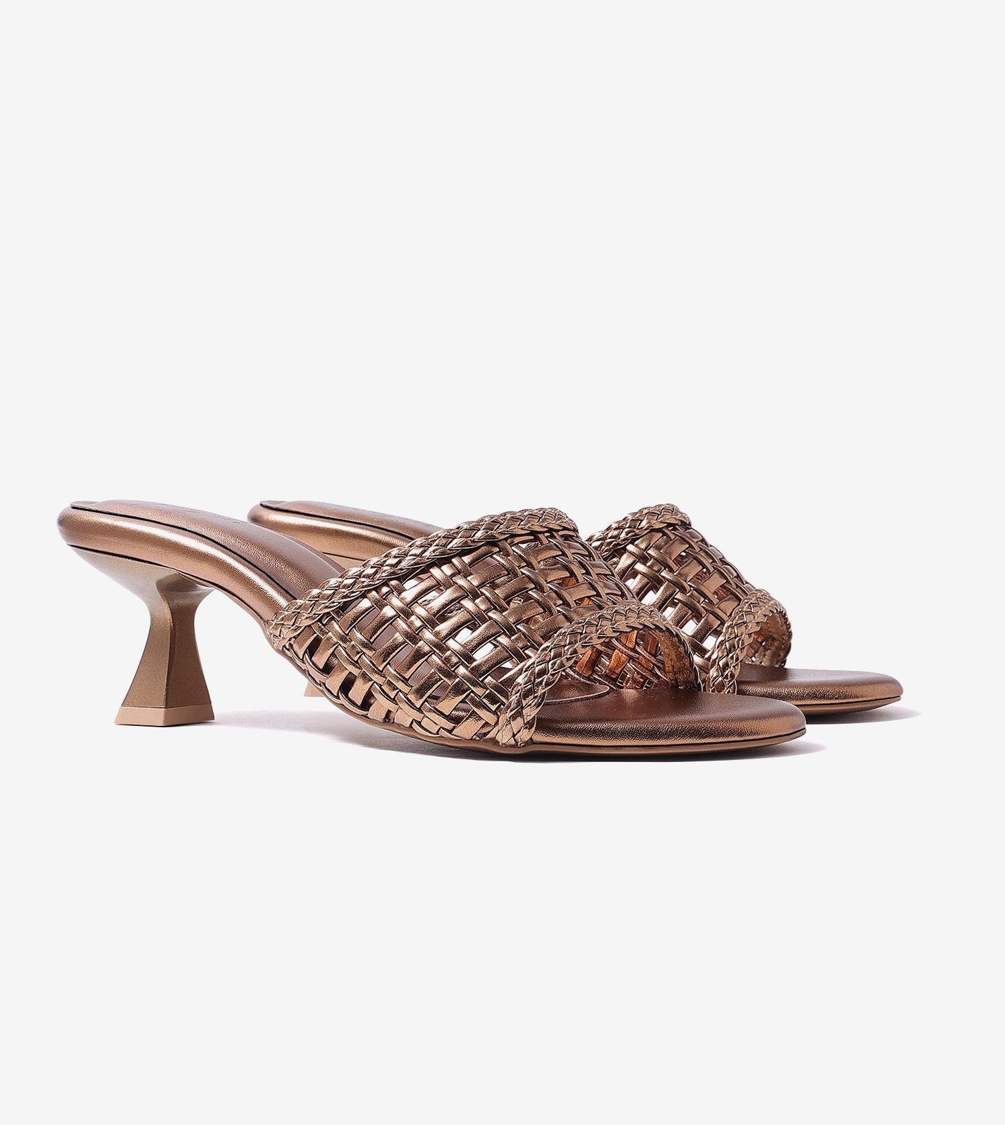 Woven Statement Mule Heels - Antique