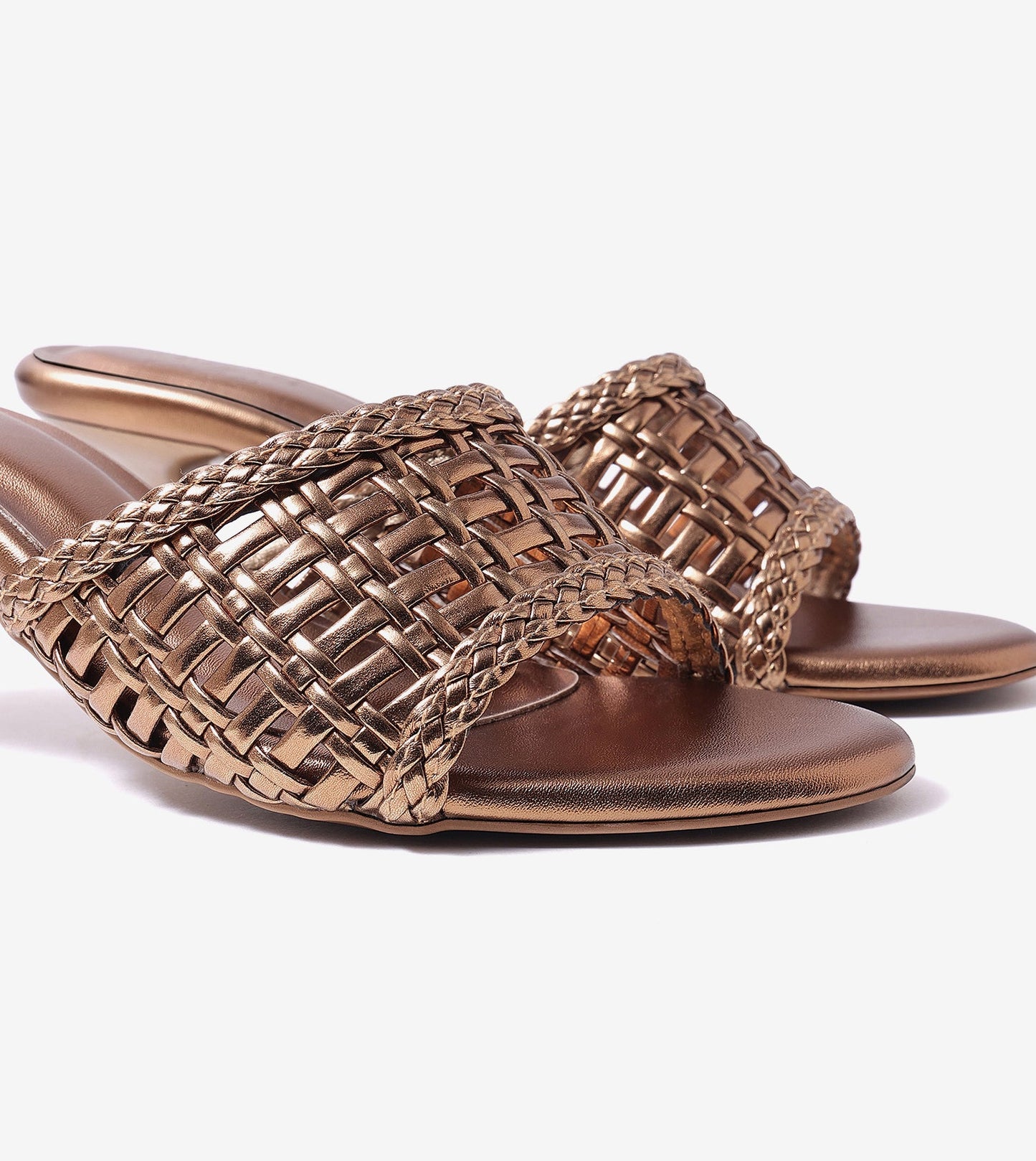 Woven Statement Mule Heels - Antique