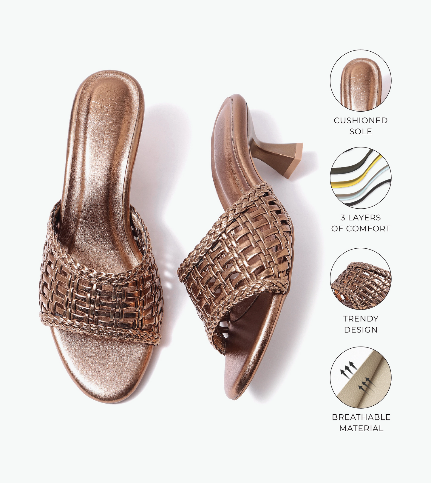 Woven Statement Mule Heels - Antique